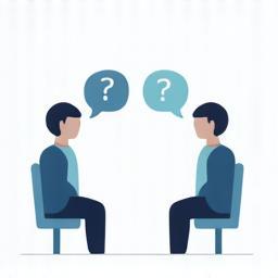 Graphic representing two people in conversation for interview skills